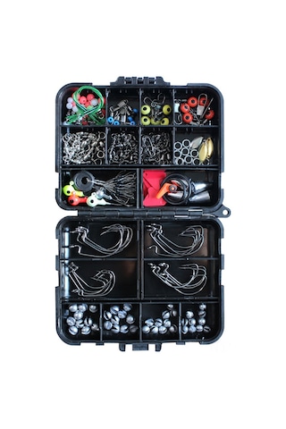 Reedark 160 Parça Balıkçılık Aksesuar Seti - Kranklı İğneler, Kurşun Ağırlıklar, Üç Çenekli Döner Çemberler Ve Uzay Fasulyeleri İle Çok Amaçlı Kullanim