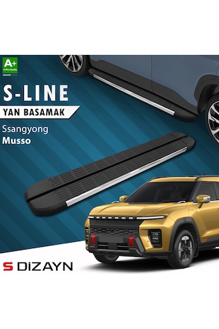 S-dizayn Ssangyong Musso Elektrikli S-line Krom Yan Basamak 223 Cm 2025 Üzeri A+ Kalite