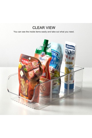 Padalink Pet Materyal Açık Renkli Yemek Depolama Kutusu, Bölümlü Ve Yığılabilir Mutfak Organizatörü Şeffaf