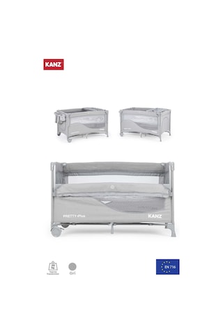 Pretty Plus Anne Yanı & Oyun Parkı Park Yatak Gri