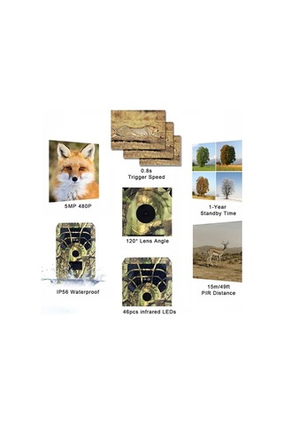 Dancemonkey Kamerası 5mp 480p İz Ve Oyun Kamerası Hareketle Etkinleştirilen Avcılık Kamerası Açık Hav Çok Renkli