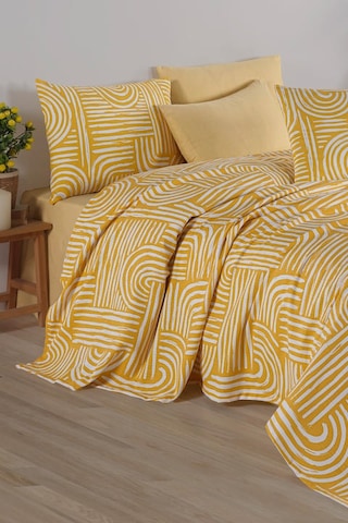 As Perde Cotton Life Çift Kişilik Pike Takımı Babil Sarı