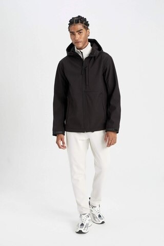 DeFactoFit Softshell Mont Su İtici Rüzgara Karşı Koruyan Kapüşonlu Fermuarlı Cepli A2122AX24AUBK81 Siyah