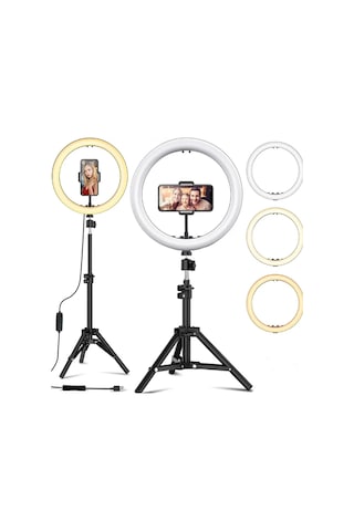 Gaman 3 Renk Işıklı Tripod Tiktok Selfie Lambası Makyaj Işığı 140 CM