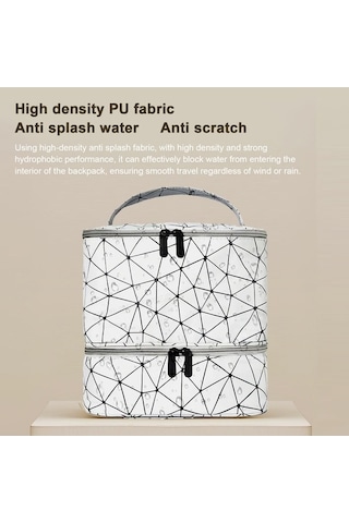 Novahub Çift Katmanlı Yükseltilmiş Kozmetik Çantası, Pratik Taşınabilir Alet Çantası Yeşil