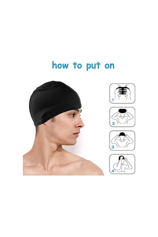 Yüzme Havuzu Yüzme Bone - Karışık Yetişkin Erkek-kadın - Yumuşak Siyah