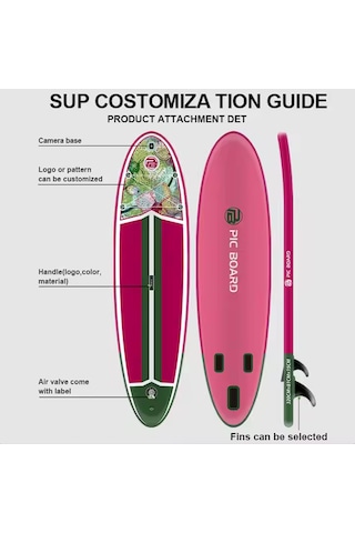 Lily 3 Finli 320x82x15 Cm Şişme Sup Board Full Set Sörf Tahtası