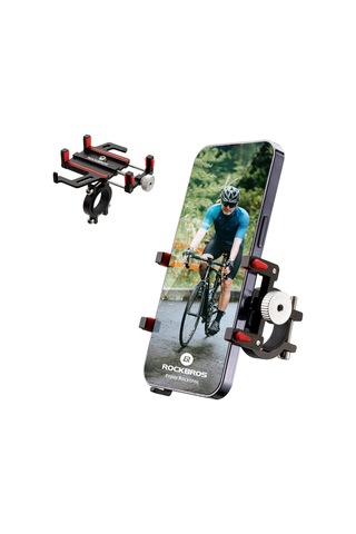 Valkyrie 879-k Alüminyum Motorsiklet Bisiklet Cep Telefonu Tutucu - Darbeye Dayanıklı Paslanmaz - 360 Derece Dönebilir - Evrensel Uygunluk Kırmızı