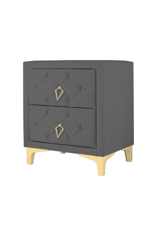 Ruby 2 Çekmeceli Komodin-gold Model Kapitoneli Yatak Odası Iki Çekmeceli Komodin&şifonyer Modelleri Gri