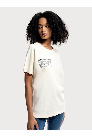 LOFT Loose Fit Kadın Tshirt K.kol Lf2034965 Q1.v1 Ekru