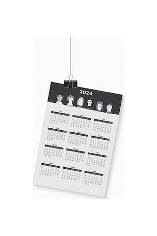 Kadın Temalı Poster Duvar Takvimi