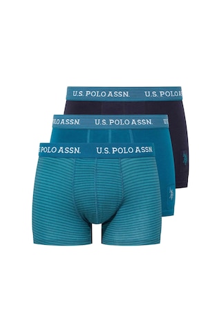 U.S. Polo Assn. U.s Polo Assn. 80515 Erkek Pamuklu 3'lü Boxer-lacivert&baskılı&yeşil Lacivert