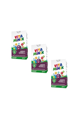 Vitaminix Multivitamin Multimineral Ve Kara Mürver Şurubu 3 x 150 ML Vitaminix Multivitamin Multimineral Ve Kara Mürver Şurubu 3 x 150 ML