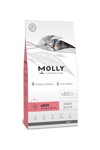 Molly Somonlu ve Karidesli Yetişkin Kedi Maması 2 KG