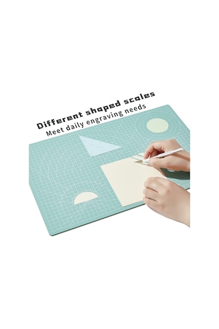 Aubyhe 2101 A3 Boyutlu Pvc Kesim Matı - Çift Taraflı, Dayanıklı, Temizlenebilir - Gri Yeşil Seçeneği Var