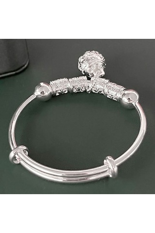 Dancemonkey Boyutu Ayarlanabilir Çan Transfer Boncuk İçi Boş Saray Çan Bilezik Gümüş