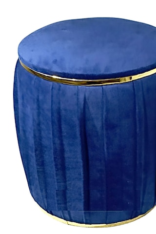 Most Ekol Lüks Puf 19 Lacivert Kadife Kumaş Evinize Teslim