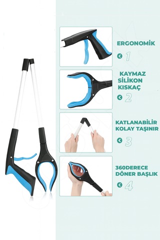 Çöp Toplama Aparatı Kıskacı Ve Yaşlı Engelli Uzanma Kıskacı - Çubuk Atık Yaprak İzmarit Toplama