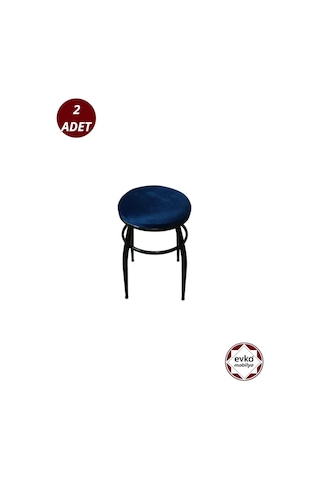 Evko Mobilya Tabure, Bar Taburesi, 2'li Tabure,siyah Ayaklı-mavi