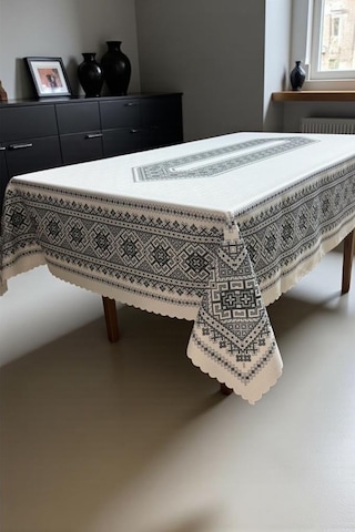 Kervan Dertsiz Masa Örtüsü 150x220 Cm Gri