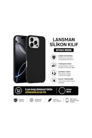 Apple iPhone 7 Plus Uyumlu Lansman Silikon Kılıf Siyah