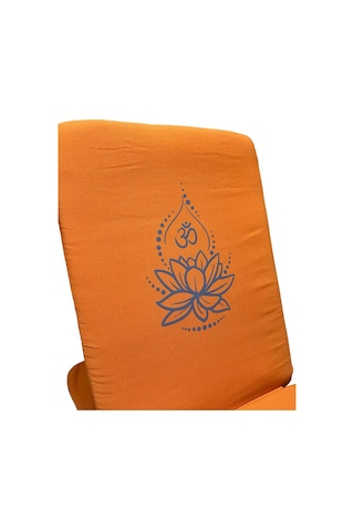 Yogaezo Lotus Çiçeği Baskılı Backjack Meditasyon Sandalyesi Turuncu Trc10