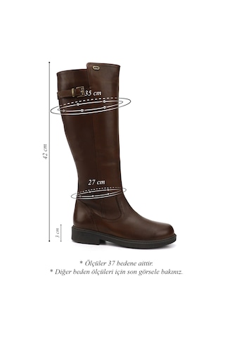 Gönderir Kadın Kahve Antik Fermuarlı Kauçuk Taban Hakiki Deri Çizme Gkzc13444570 Kahverengi