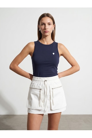 Dilvin 21259 Bisiklet Yaka Top-lacivert