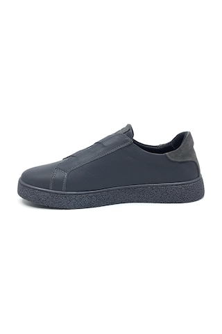 Catelli %100 Deri Tam Ortopedik Yumuşak İç Taban Erkek Kışlık Rahat Günlük Lastikli Sneaker Ayakkabı 40-44 Füme