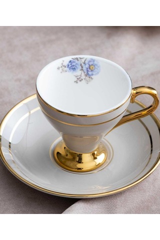 6'lı Porselen Royalty Kahve Fincanı -4379 Çok Renkli
