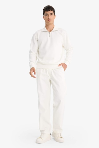 Defacto Regular Fit Dik Yaka Yarım Fermuarlı Basic Düz Sweatshirt X7405az25auwt32 Beyaz
