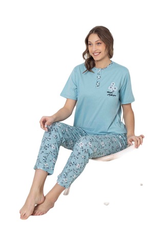 Abbas Erdem Erdem Kısa Kollu Pijama Takımı Dfn007 Mavi