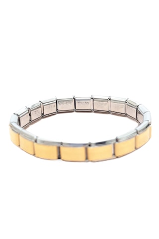 Çelik Bileklik İtalyan Charm Model Unisex Erkek Kadın 3 Mm 18 Cm Ortası Altın Sarısı Gold Gümüş Gold - Gümüş