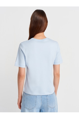 Dilvin 31840 V Yaka Kısa Kollu T-shirt-açık Mavi Açık Mavi