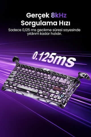 Gravastar Mercury V75 Pro He Hall Effect Manyetik Switch Gaming Klavye, Hot-swappable, Rapid Trigger