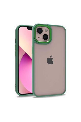 Apple Uyumlu iPhone 13 Metal Kamera Korumalı Arkası Şeffaf Silikon Kılıf - Lila
