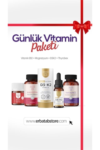 Erbatab Günlük Vitamin Paketi (Thyrobex - D3K2 - B12 - Magnezyum)
