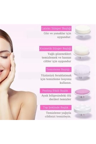 Pilli Yüz Cilt Temizleme Cihazı Siyah Nokta Peeling Fırça Seti Vücut Yüz Bakımı Masaj Aleti Lisinya