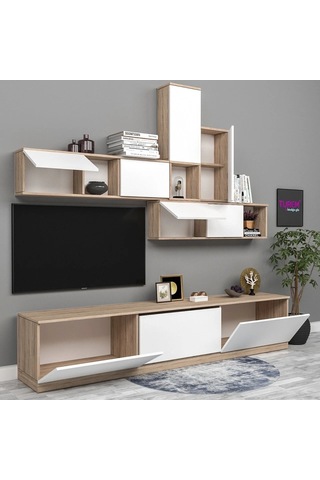 Geometrik Tv Ünitesi Suntalam Gri