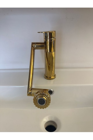 Boheme Fleko Akrobat Hareketli Çok Fonksiyonlu Lavabo Bataryası Gold