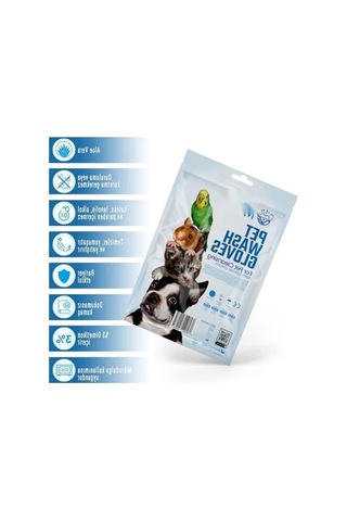 Evcil Hayvan Temizleme Mendil Kesesi, Aloe Vera Ve Bariyer Kremli 10 Adet