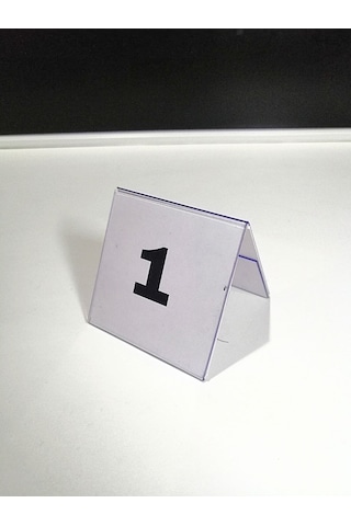 Şeffaf Etiket Pvc İsimlik Masa Numaraları Çift Yön 1-40 Arası Ayaklı Numaralar