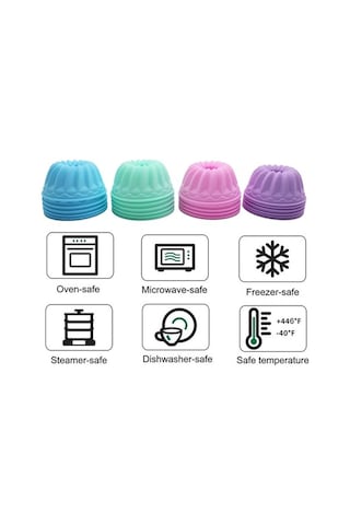 Maoyaya 24'lü Silikon Pişirme Bardakları, Kabak Kalıpları, Yapışmaz Cupcake Astarları, Jöle Ve Muffin Tepsisi Diğer