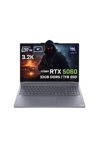 Lenovo ThinkBook 16P G6 IAX 21R0001JTXFR40 Ultra 9 275HX 48 GB 512 GB SSD 8 GB RTX5060 16" W11H Dizüstü Bilgisayar