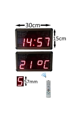 Bluetooth Müzik Çalarlı Dijital Saat Ve Derece Kasa Ölçüsü: 15x30 Cm - Kırmızı Çok Renkli