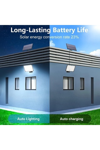 Xuweiwei Dış Mekan Solar Aydınlatma Beyaz Işık 400 Led Hareket Sensörlü Bahçe Duvar Lambası 120 Derece 5 Metre Kablo Beyaz Işık