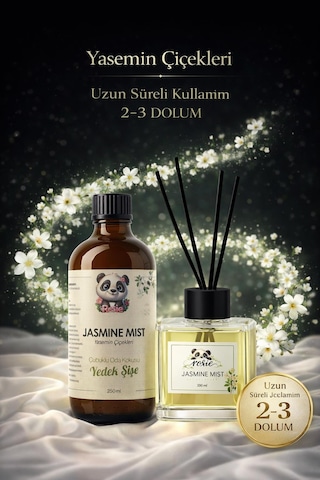 Yasemin Çiçekleri Çubuklu Oda Kokusu 250 Ml Refil Ve 100 Ml Difüzör Şişe Fresh