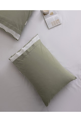 Madame Coco Ancienne Kopanakili %100 Pamuk 2'li Yastık Kılıfı - Haki 8684427304808 Çok Renkli