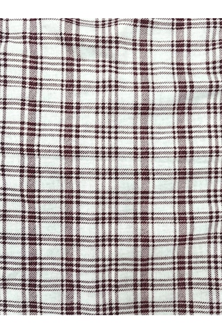 Desenli Penye Diz Altı Büyük Beden Anne Kadın Kapri Bordo Ekose