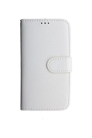 G2 Mini İle Uyumlu Yan Model Kartlıklı Deri Kılıf Beyaz Renk